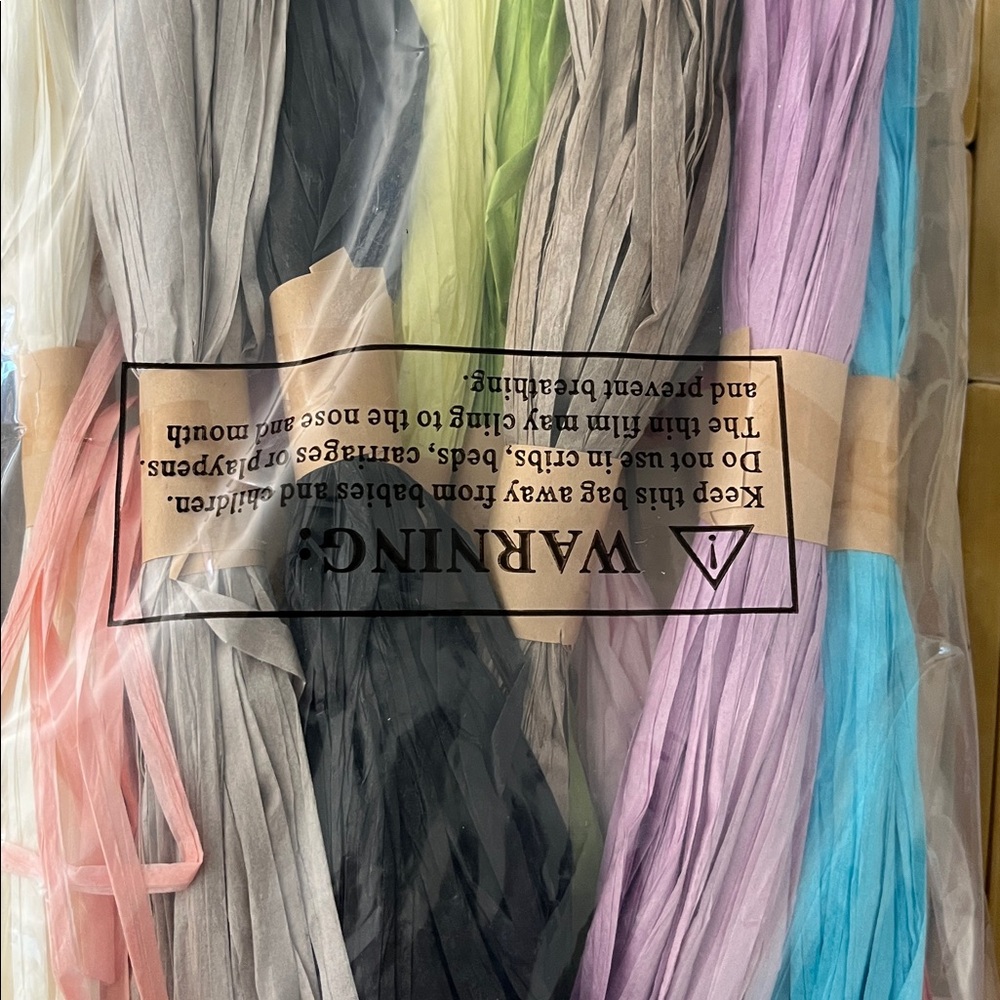 Colorful Set of 12 Different Colored Paper Raffia Ribbons Strands - Picture 3 of 7